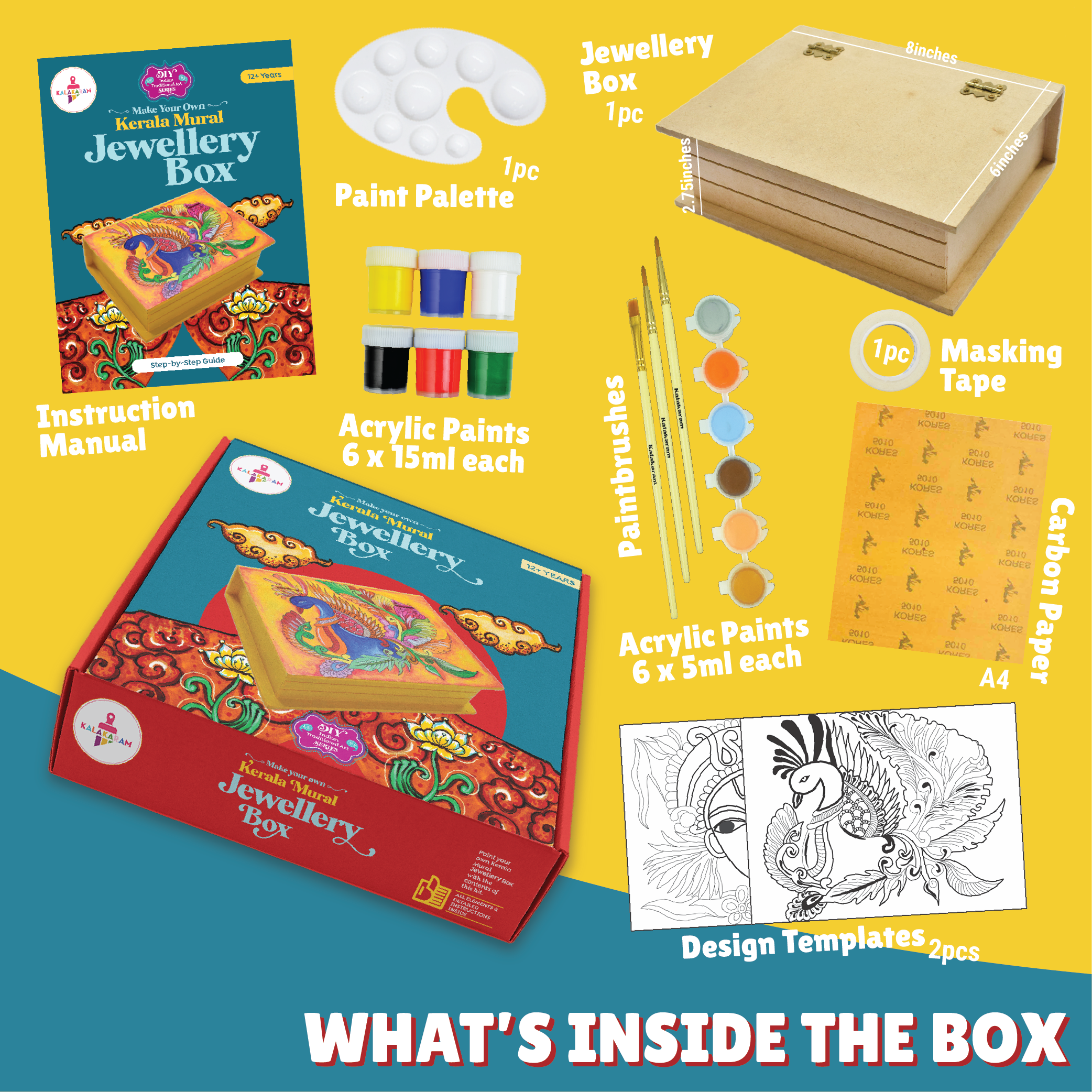 Kerala Mural Jewellery Box Painting Kit